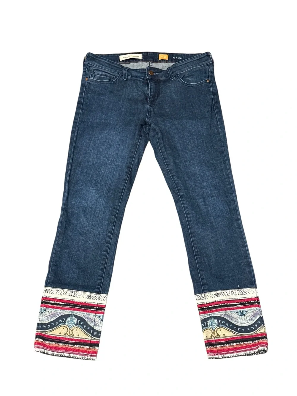 Anthropologie Pilcro Embellished Cuff Stet Crop Jeans Sz 27